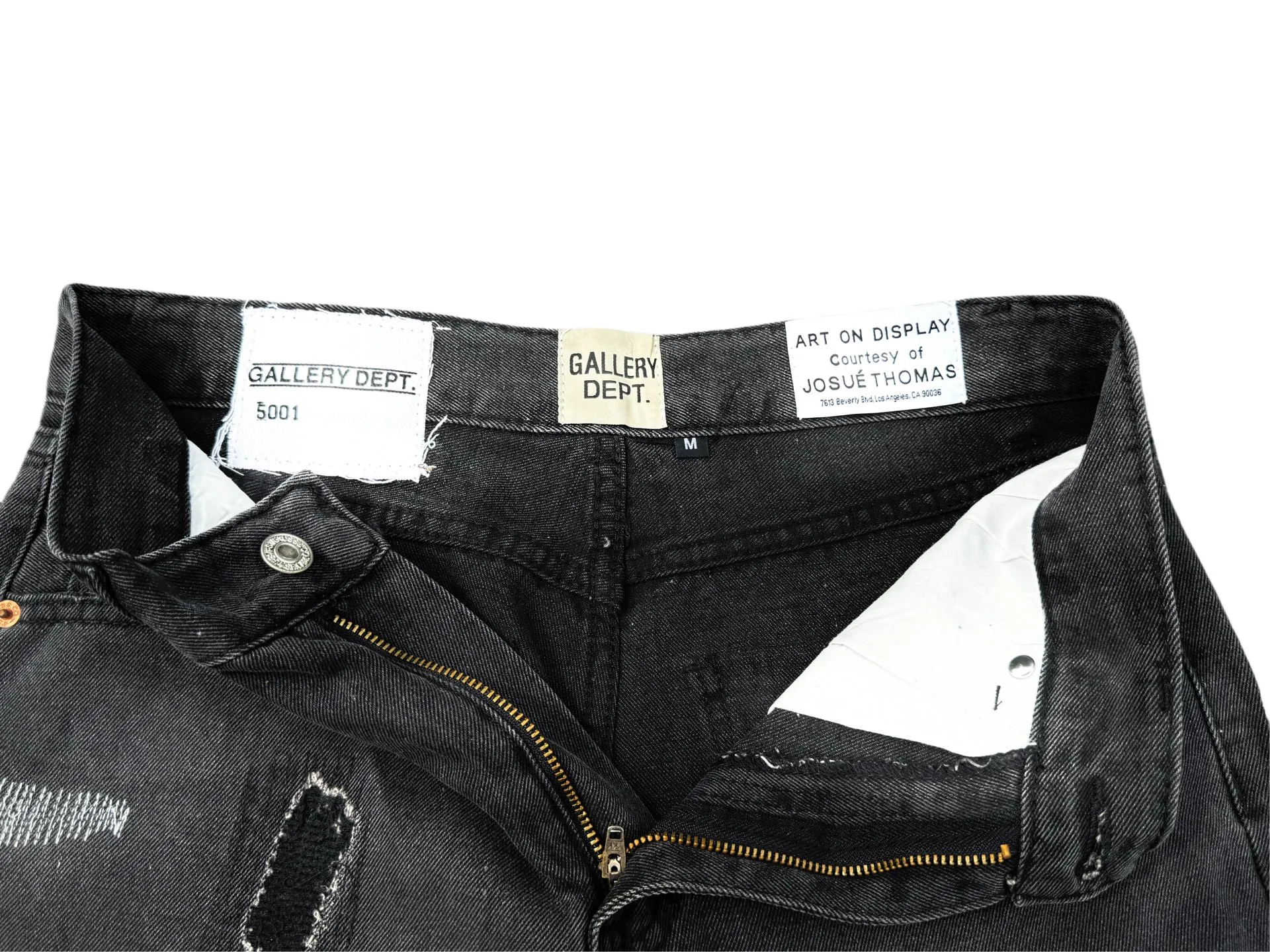 P246💰G22 GALLERY DEPT. Skull hand-stitched distressed distressed jeans -Color: Black -Size: S-XXL